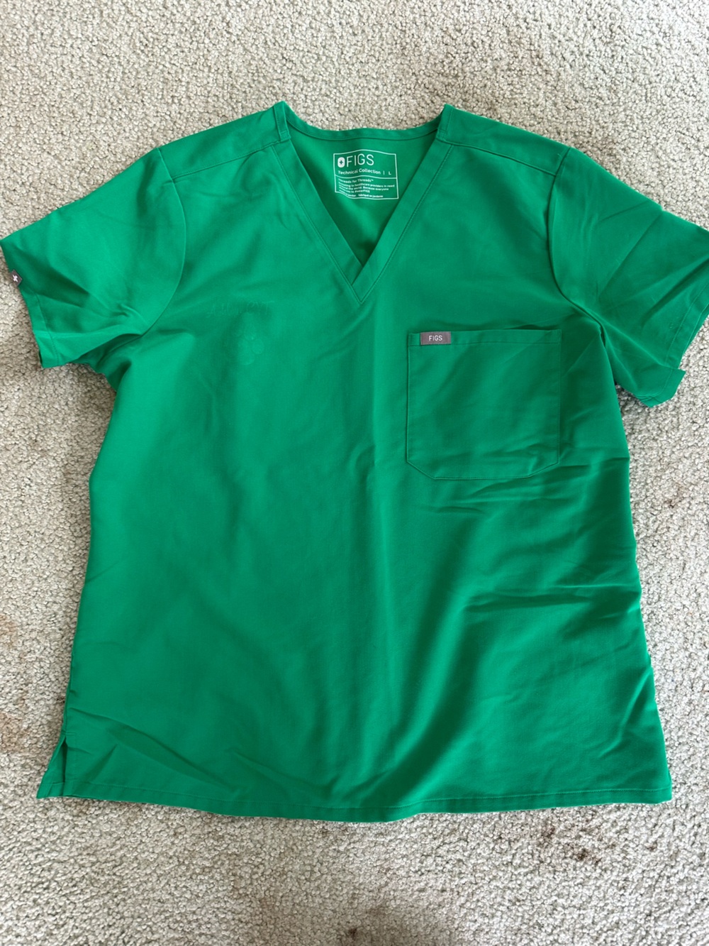 FIGS Evergreen Catarina Scrub Shirt- SIZE LARGE
